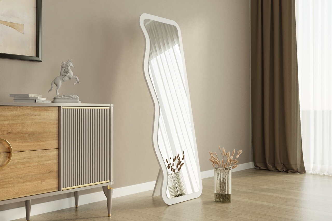 Oglinda decorativa, Hanah Home, Asel, 50x160x2.2 cm, Alb - imagine 6